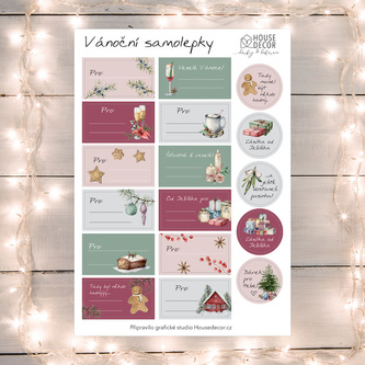 Vánoční samolepky na dárky