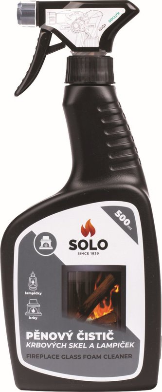 Čistič krbových skel a lampiček 500 ml pěnový Solo