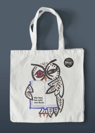 Stofftasche Piatti: Wer liest, hat mehr vom Buch