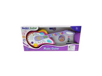 Kytara se světlem, na baterie, 34 cm