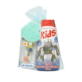 Me too set Robotix sprchový gel + balzám Mimoň + žíňka zvířátko