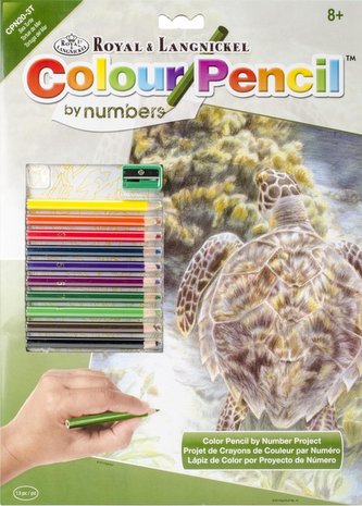 Royal & Langnickel Malování podle čísel Pastelkami - Mořská želva (Color Pencil By Number)