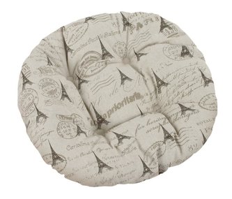 Sedák IVO kulatý prošívaný - Eiffelovka béžová - průměr 40 cm