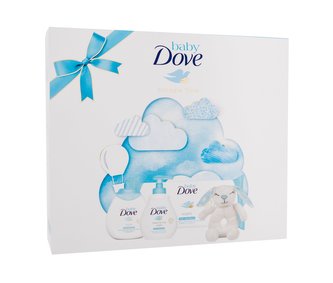 Dove Baby sprchový gel Baby Rich Moisture Head to Toe 200 ml + tělové mléko Baby Rich Moisture 200 ml + ubrousky Baby Rich Moisture 50 ks + plyšová hračka