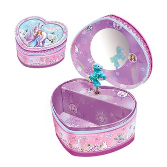 Šperkovnice s koníkem ve tvaru srdce - fialová Šperkovnice s koníkem ve tvaru srdce - fialová