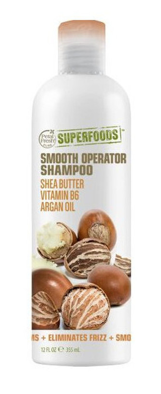 SUPERFOODS Smooth Opearator šampon - bambucké máslo, vitamín B6 a arganový olej 355 ml