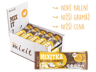 Mixit Mixitka bez lepku - Banán + Kokos 46 g 20 ks