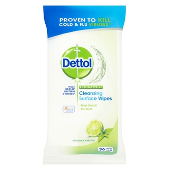 Dettol Antibakteriální ubrousky na povrchy Limetka a Máta 36 ks unisex