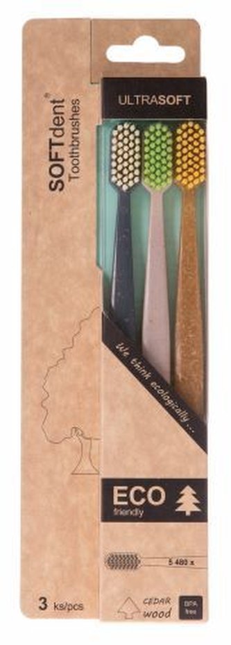 SOFTdent ECO zubní kartáček ultra soft 3 ks