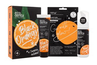 Ecodenta Toothpaste zubní pasta Black Orange Whitening 100 ml + ústní pěna Black Orange Whitening 150 ml + pleťová maska Kili·g Black Jelly 3 x 7 g