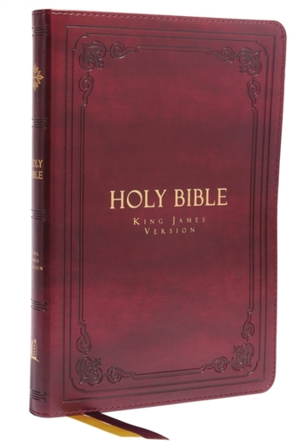 KJV, Thinline Bible, Large Print, Vintage Series, Leathersoft, Burgundy, Red Letter, Comfort Print