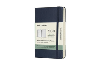 Moleskine: Plánovací zápisník 2018-2019 tvrdý modrý S