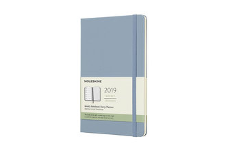 Moleskine: Plánovací zápisník 2019 tvrdý světle modrý L