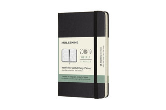 Moleskine: Horizontální diář 2018-2019 tvrdý černý L