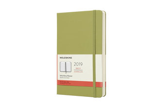 Moleskine: Diář 2019 denní tvrdý světle zelený L
