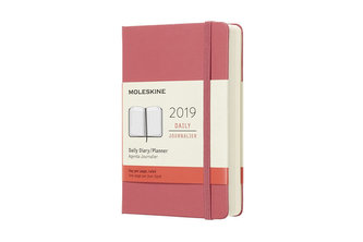 Moleskine: Diář 2019 denní tvrdý růžový S