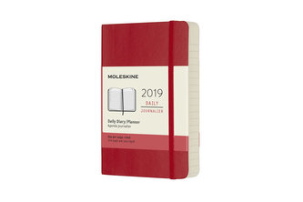 Moleskine: Diář 2019 denní měkký červený S