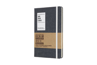 Moleskine: Denim plánovací zápisník 2018-2019 L
