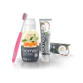 SPLAT Vánoční Biomed Superwhite zubní pasta 100 g & Citrus Fresh ústní voda 250 ml s kartáčkem unisex