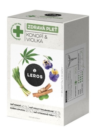 LEROS Zdravá pleť -  konopí & violka 20 x 1,5 g