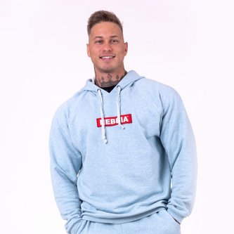 Pánská mikina s kapucí Red Label Light Blue - NEBBIA - Velikost XXL