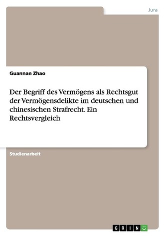 Der Begriff des Vermögens als Rechtsgut der Vermögensdelikte im deutschen und chinesischen Strafrecht. Ein Rechtsvergleich