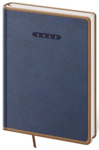 Diář 2022 denní A5 Elegant - modro/hnědá