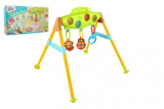 Hrazda pro děti plast s chrastítky na baterie se zvukem se světlem v krabici 49x28x9cm 6m+