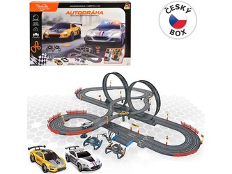 Autodráha 790 cm (155x130x36cm) se dvěma auty, na baterie