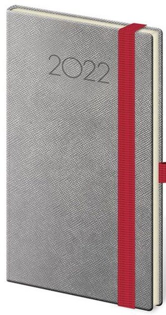 Diář 2022 týdenní kapesní New Praga - šedá