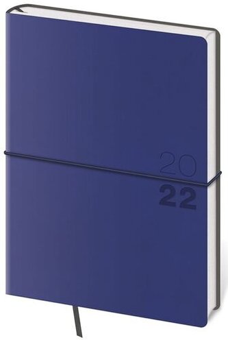 Diář 2022 denní A5 Flexio - tmavě modrá s gumičkou