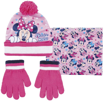Zimní čepice, rukavice a šála Mickey Mouse: Minnie Mouse (univerzální)