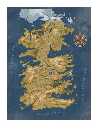 Puzzle Game Of Thrones|Hra o trůny: Map Westeros 1000 kusů (51 x 69 cm)