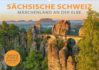 SÄCHSISCHE SCHWEIZ - Märchenland an der Elbe (Wandkalender 2022 DIN A2 quer)