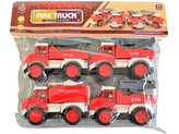 Auto hasičské, 4 ks, 10 cm