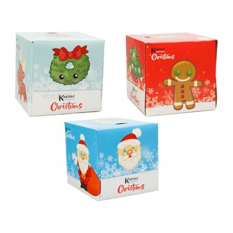 Kapesníky s potiskem Christmas BOX 56 ks, 3 vrstvé