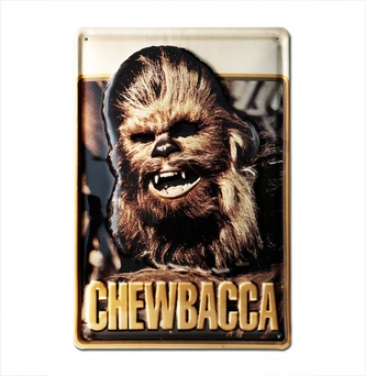 Plechová tvarovaná 3D dekorativní cedule na zeď Star Wars|Hvězdné války: Chewbacca (20 x 30 cm)