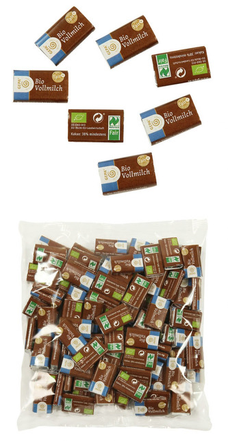 Gepa Bio mini mléčné čokoládky s třtinovým cukrem, 100 x 3 g