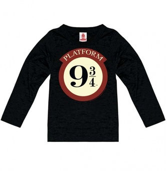 Dětské tričko Harry Potter s dlouhým rukávem: Nástupiště 9 3/4 - Platform 9 3/4 (výška 128 cm) černá bavlna Dětské tričko Harry Potter s dlouhým rukávem: Nástupiště 9 3/4 - Platform 9 3/4 (výška 128 cm) černá bavlna