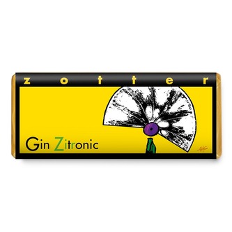 Zotter Bio mléčná čokoláda Gin a citrón, 70 g