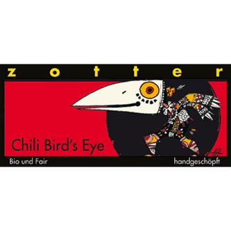 Zotter Bio hořká čokoláda Bird's Eye Chilli, 70 g
