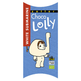 Zotter Bio čokoládové lízátko Bílá ponorka, 20 g