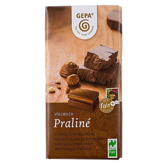 Gepa Bio mléčná čokoláda pralinková, 100 g
