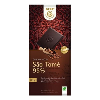 Gepa Bio hořká čokoláda s 95 % kakaa Sao Tomé, 80 g