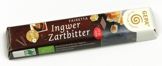 Gepa Bio hořká čokoládová tyčinka se zázvorem, 45 g