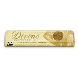 Čokoládová tyčinka z bílé čokolády Divine, 35 g