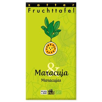 Zotter Bio marakujová čokoláda s mučenkami, 70 g