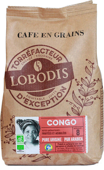 Lobodis Bio zrnková káva z Konga, 500 g