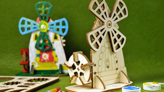 3D dřevěný model Mlýn