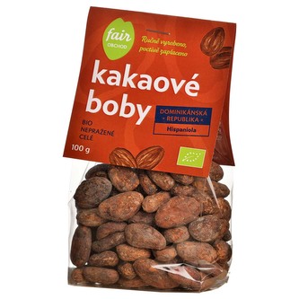 Fairobchod Bio nepražené kakaové boby Dominicana Hispaniola, 100 g